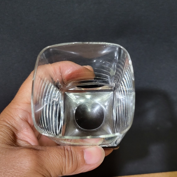 Vtg Set of 4 Di Saronno Amethyst Black Square Footed Cocktail Glasses - Picture 3 of 5